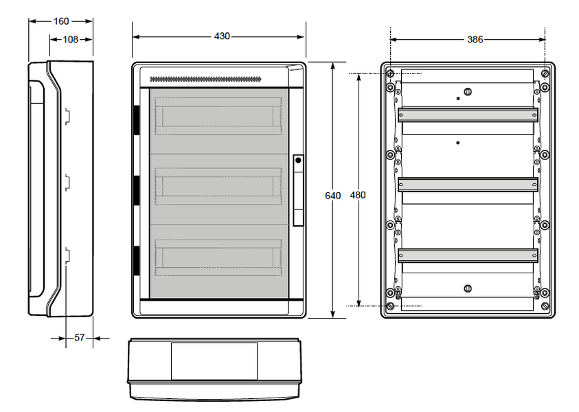 Шкаф пластиковый Famatel AcquaPLUS 54 модуля, IP65, N/PE 39054 фото