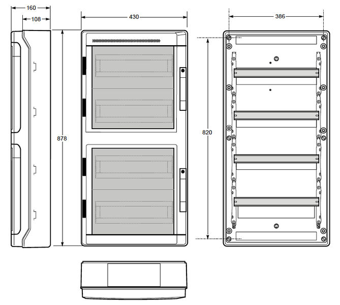 Шкаф пластиковый Famatel AcquaPLUS 72 модуля, IP65, N/PE 39072 фото