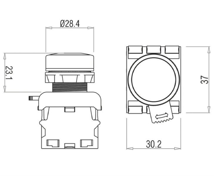 Кнопка без фиксации TBLOC желтая PSR-1O (1NO) 8025078104 фото