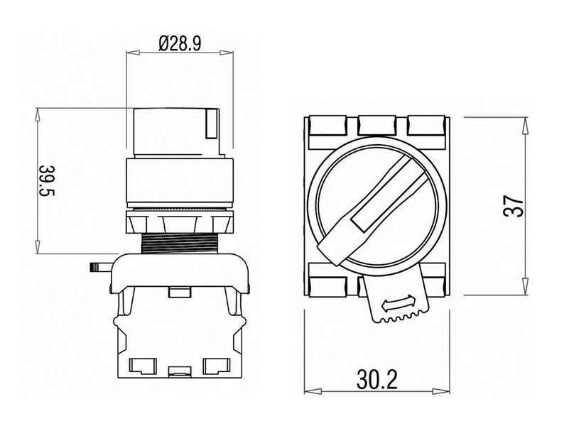 Перемикач двопозиційний з фіксацією TBLOC SSP-1O (1NO 90⁰) 8025078500 фото