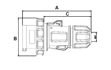 Вилка кабельна Famatel 3P+E, 16A, 400В, IP67 14300 фото