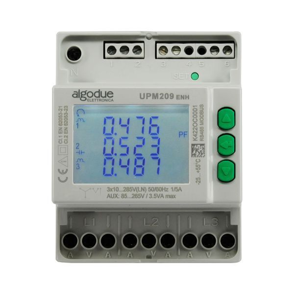 Модульный анализатор сети Algodue UPM209 ENH, 1/5А, RS485, 8mb, DO1, шт 1208.0003.0001 фото