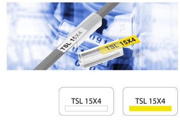 Кабельная маркировка для прозрачного держателя TBLOC TSL 15x4 белая/жёлтая 8021340014 фото