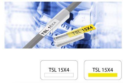 Кабельне маркування для прозорого тримача TBLOC TSL 15x4 біла/жовта 8021340014 фото