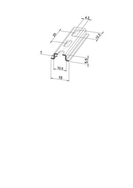 Din-рейка 15x1,5мм перфорована Teknomega DIN F15H5, 2м DIN1045 фото