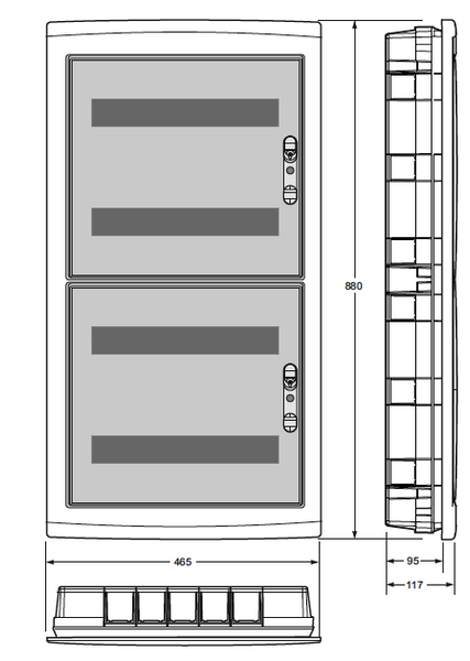 Шафа пластикова Famatel Nuova+ 72 модуля, вбудована, прозорі двері, IP40 3572 фото